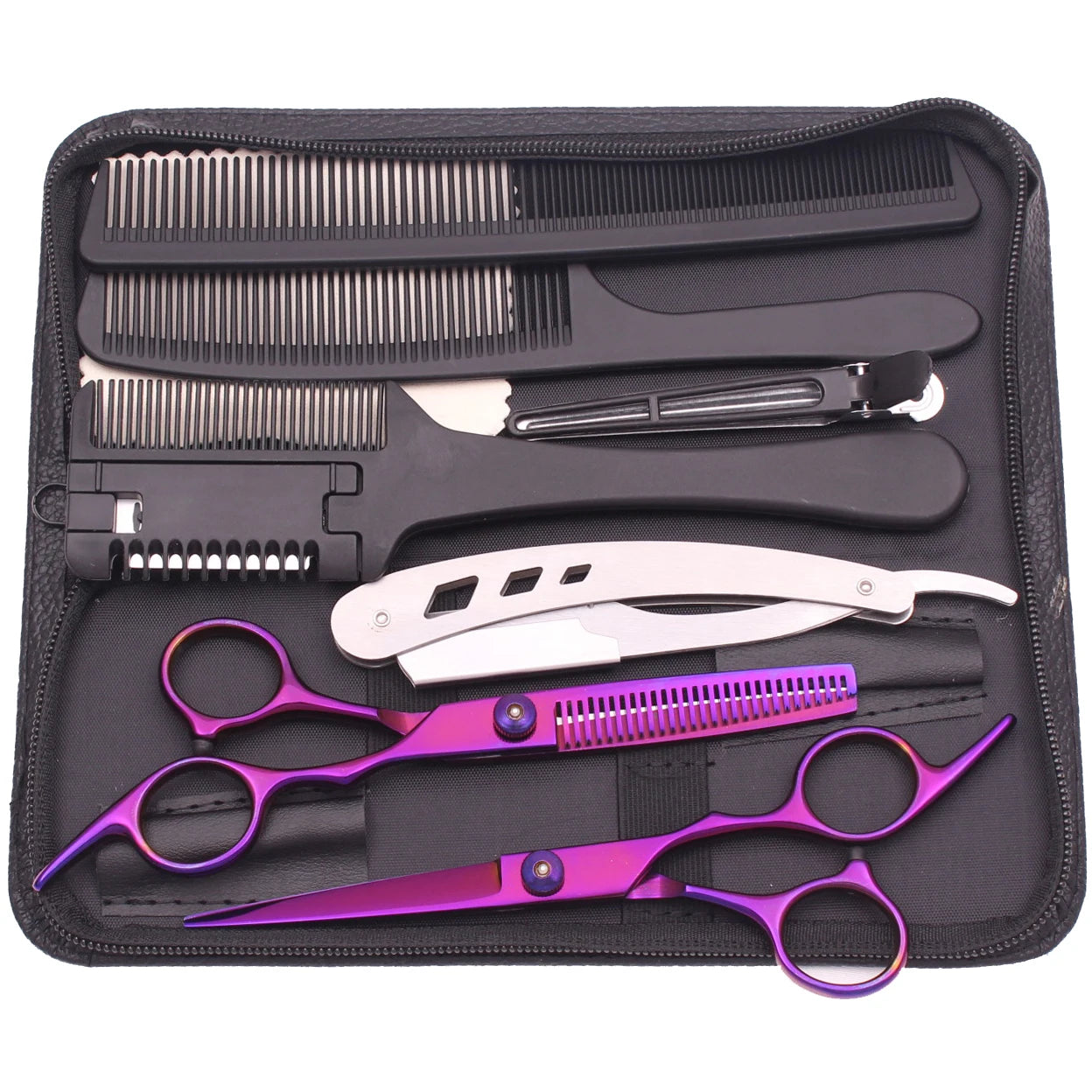 6'' JP Stainless Barber Scissors Thinning Shears Hair Set