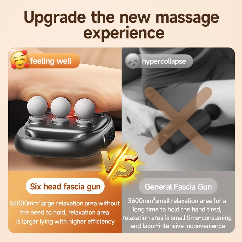 6-Head Infrared Percussion Mini Massage Gun