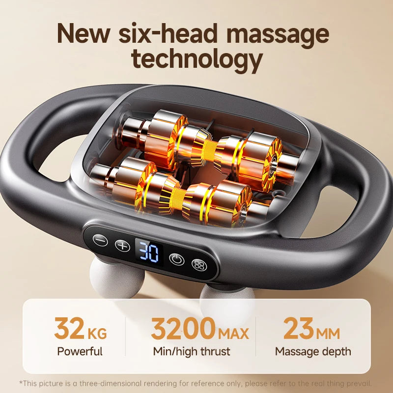 6-Head Infrared Percussion Mini Massage Gun