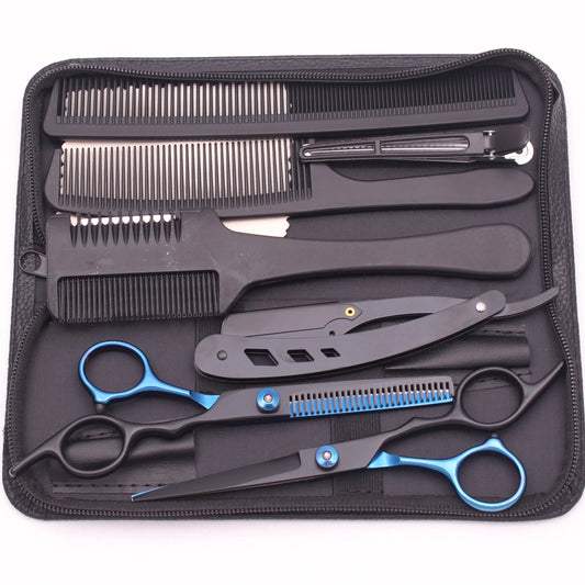 6'' JP Stainless Barber Scissors Thinning Shears Hair Set