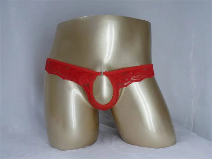 Front Opening Floral Mesh Thong